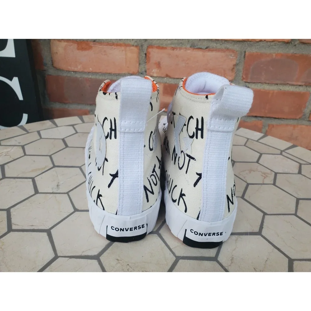 Boys Sz 3 3Y Converse UNt1TL3D Hi Not A Chuck GS PS White‎ Egret Rare 266515C